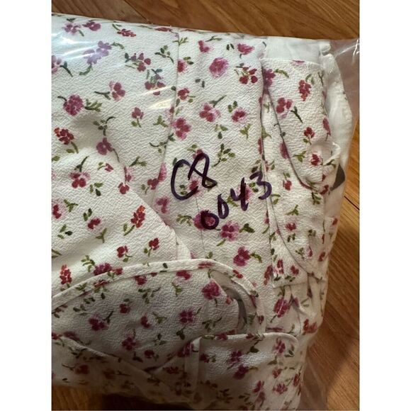 1. State Long Sleeve Floral Ruffle Mini Dress White and Red Size 8 - Picture 12 of 14